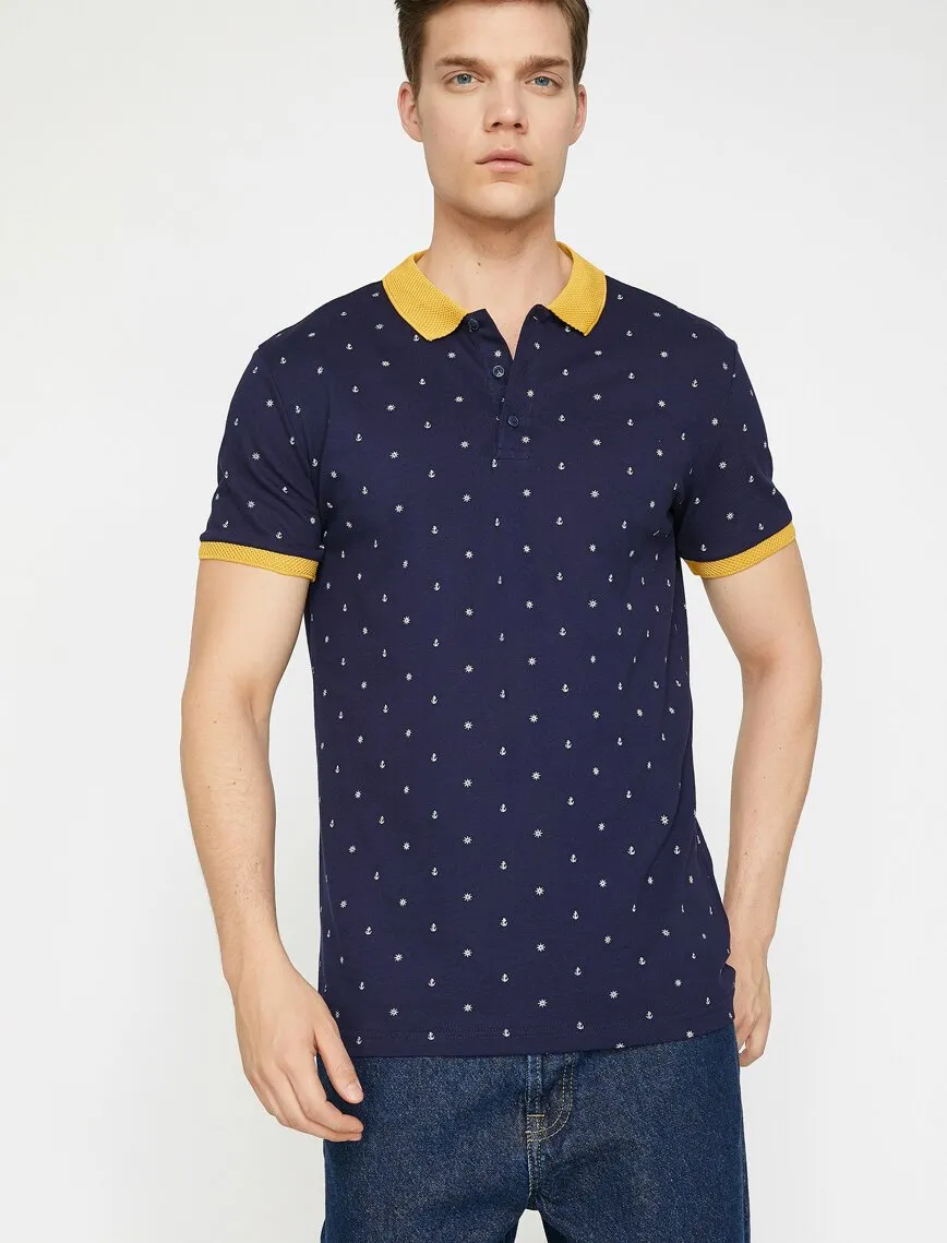 10210 Navy Polo Neck T-Shirt