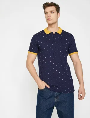 10210 Navy Polo Neck T-Shirt