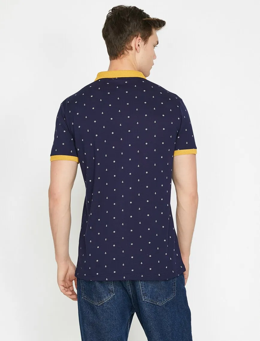 10210 Navy Polo Neck T-Shirt