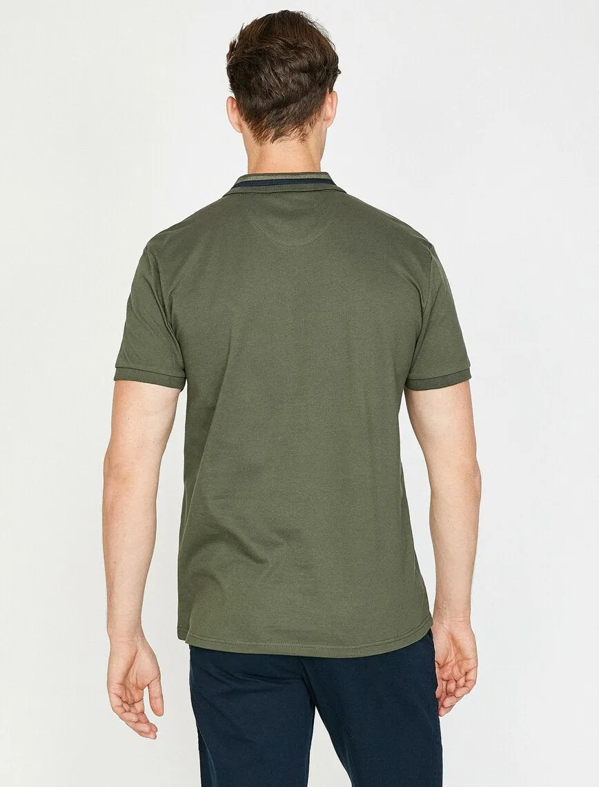 10225 Khaki Polo Neck T-Shirt