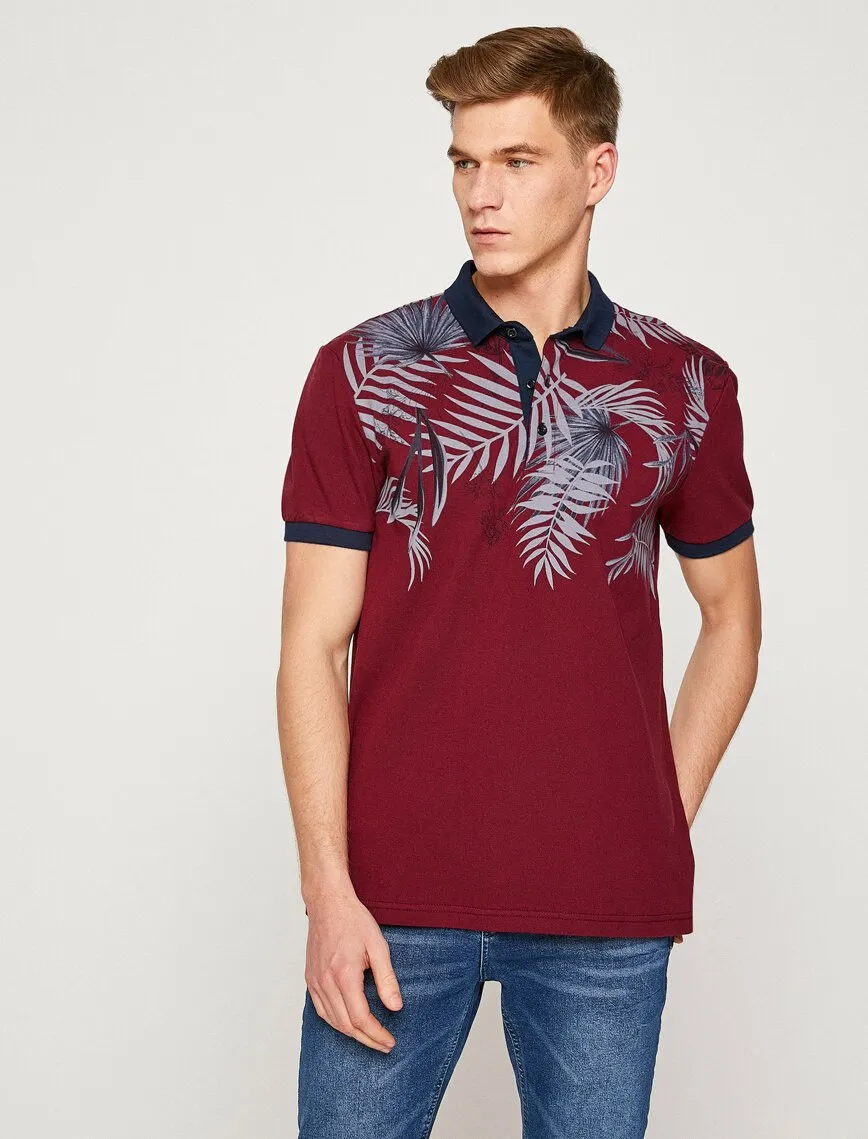 10396 Bordeaux Polo Neck T-Shirt