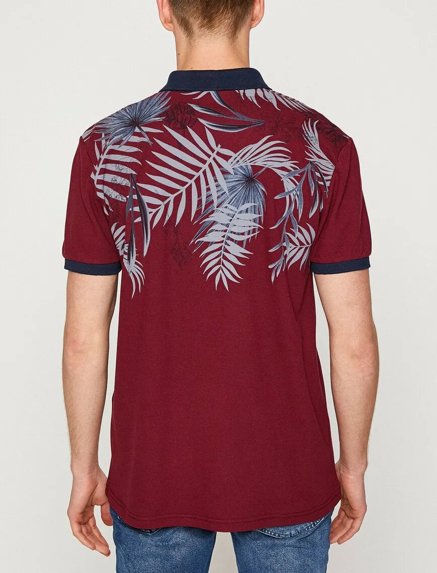 10396 Bordeaux Polo Neck T-Shirt