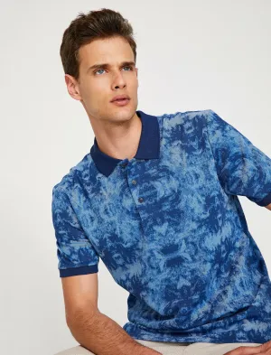 10398 Blue Polo Neck T-Shirt