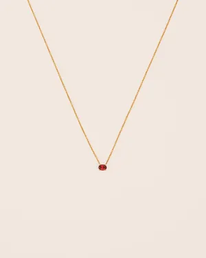 18K Gold Necklace w. Garnet