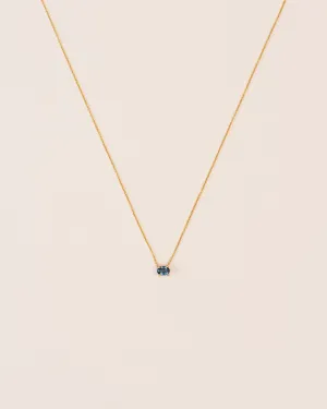 18K Gold Necklace w. London Blue Topaz