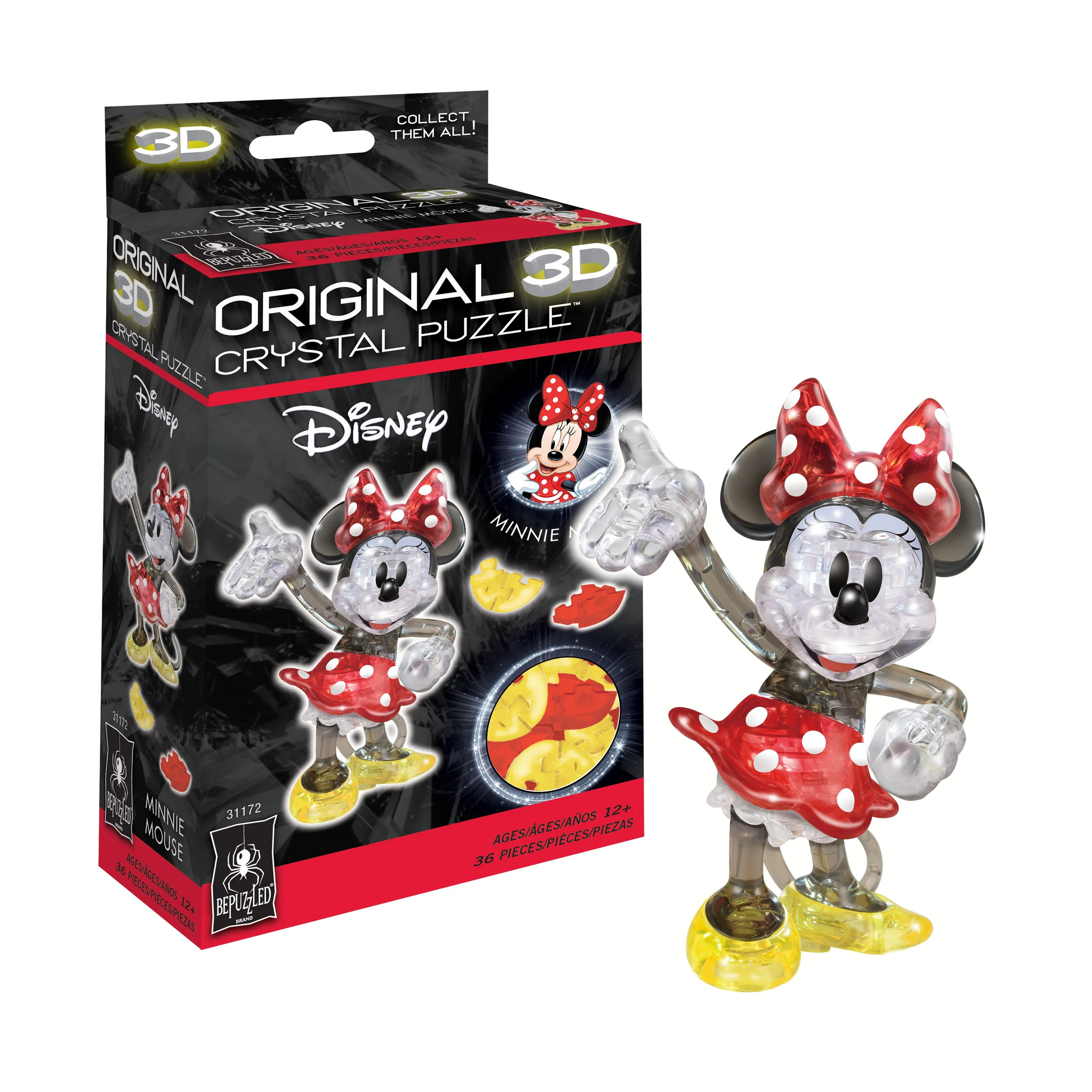 3D Crystal Puzzle - Disney Minnie Mouse (Multi-Color): 36 Pcs