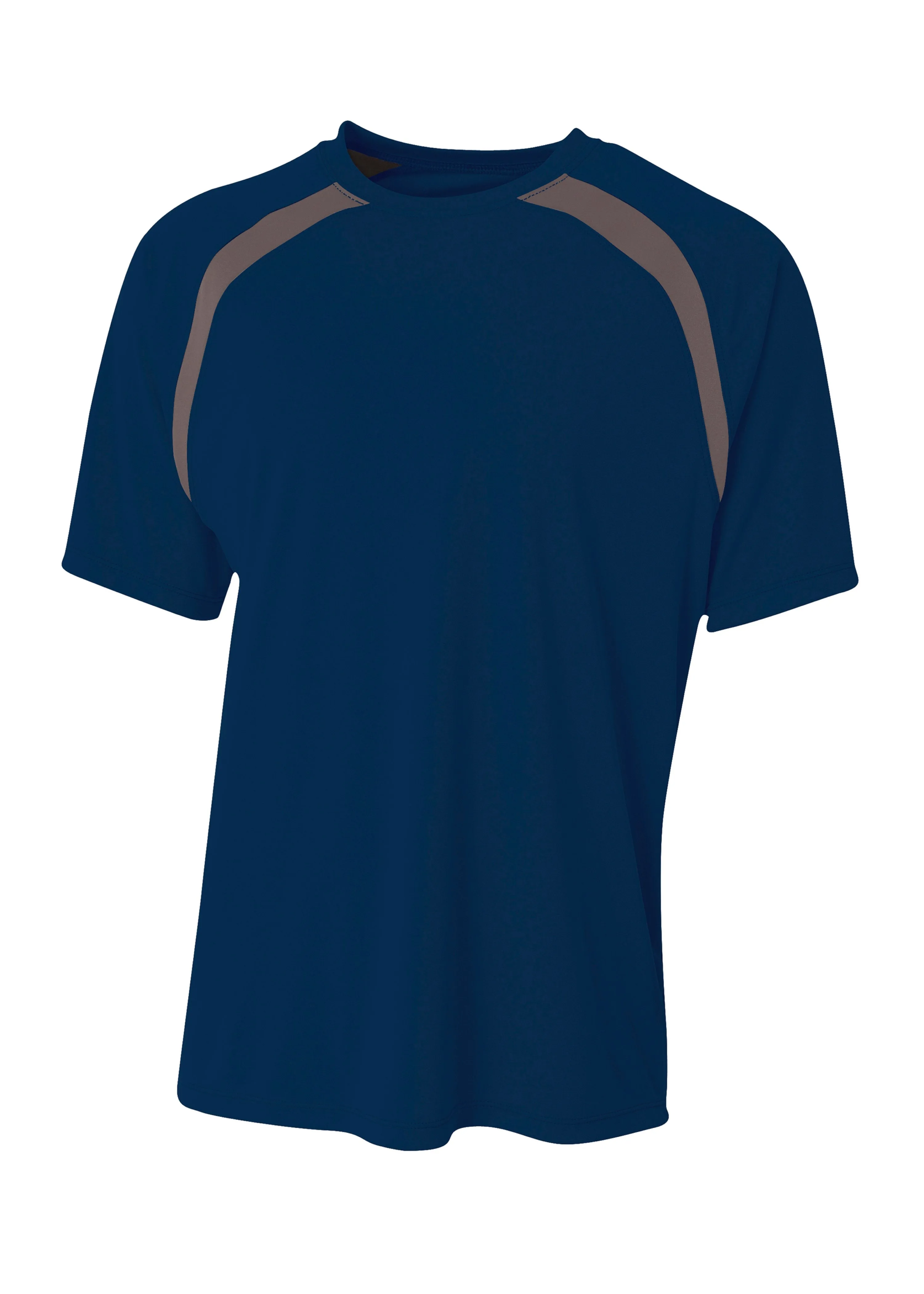 A4 Mens Spartan Short Sleeve Color Block Crew