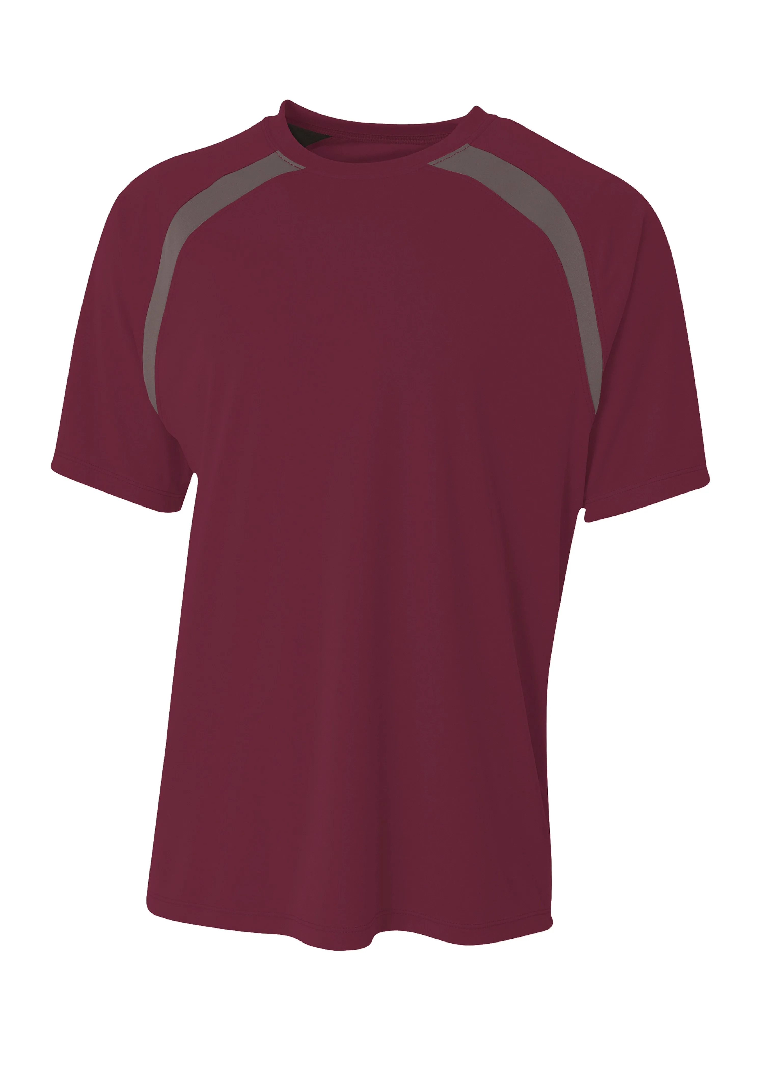 A4 Mens Spartan Short Sleeve Color Block Crew