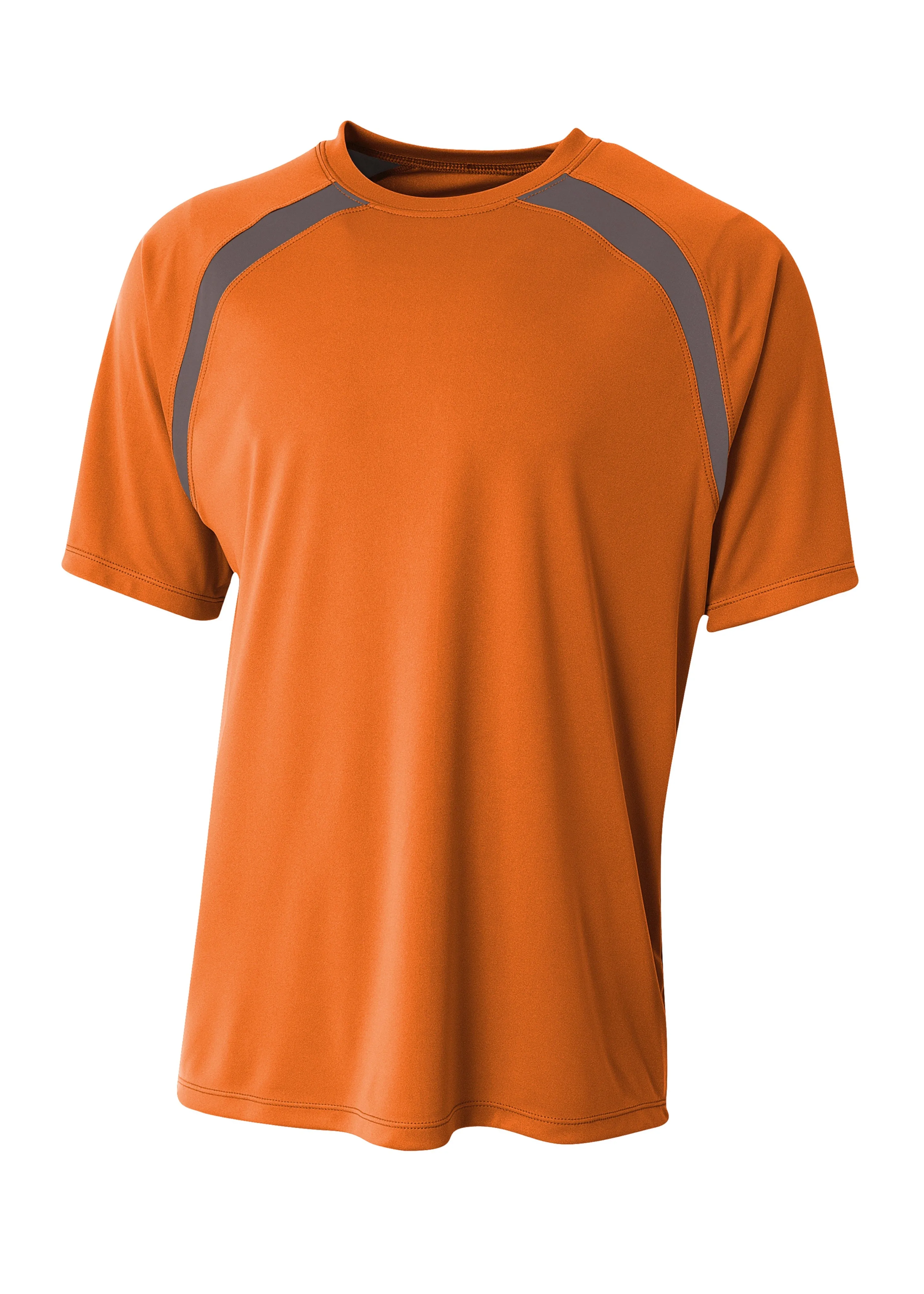 A4 Mens Spartan Short Sleeve Color Block Crew