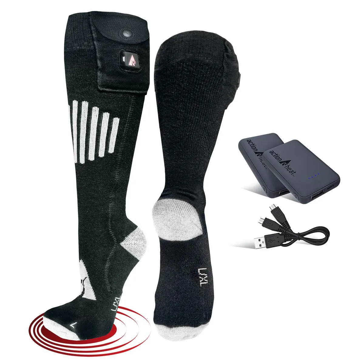 ActionHeat 5V Battery Heated Socks - Cotton