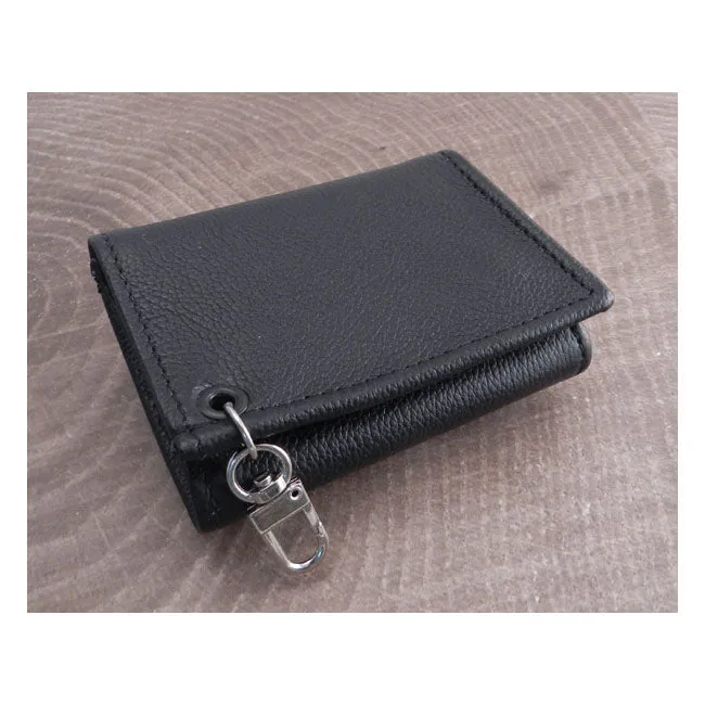 AMIGAZ SOFT BLACK LEATHER TRIFOLD WALLET