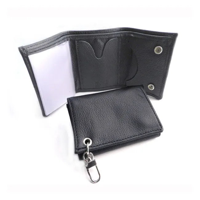 AMIGAZ SOFT BLACK LEATHER TRIFOLD WALLET