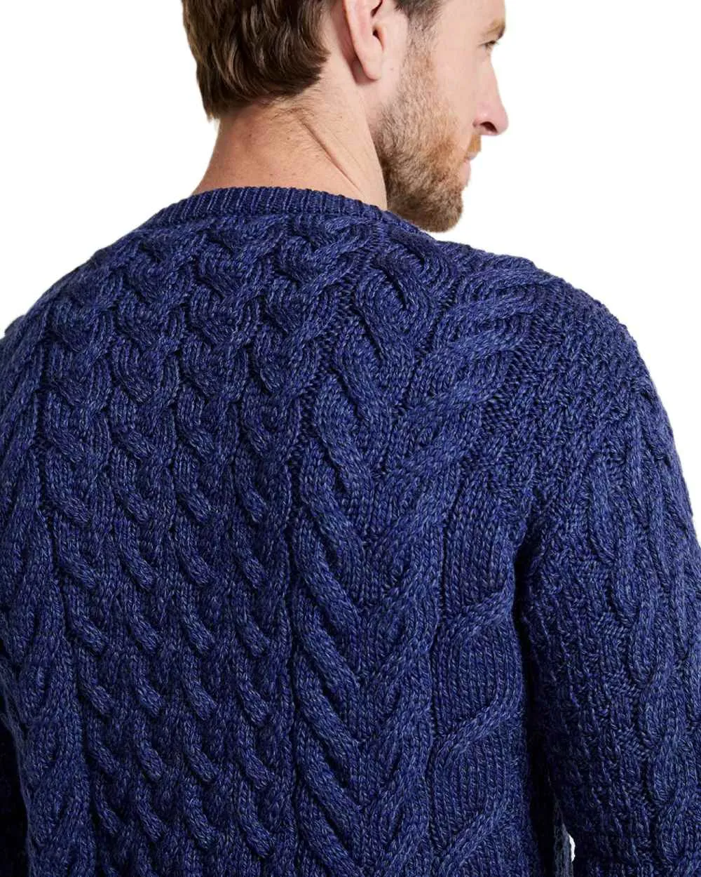 Aran Merino Wool Crew Neck Jumper