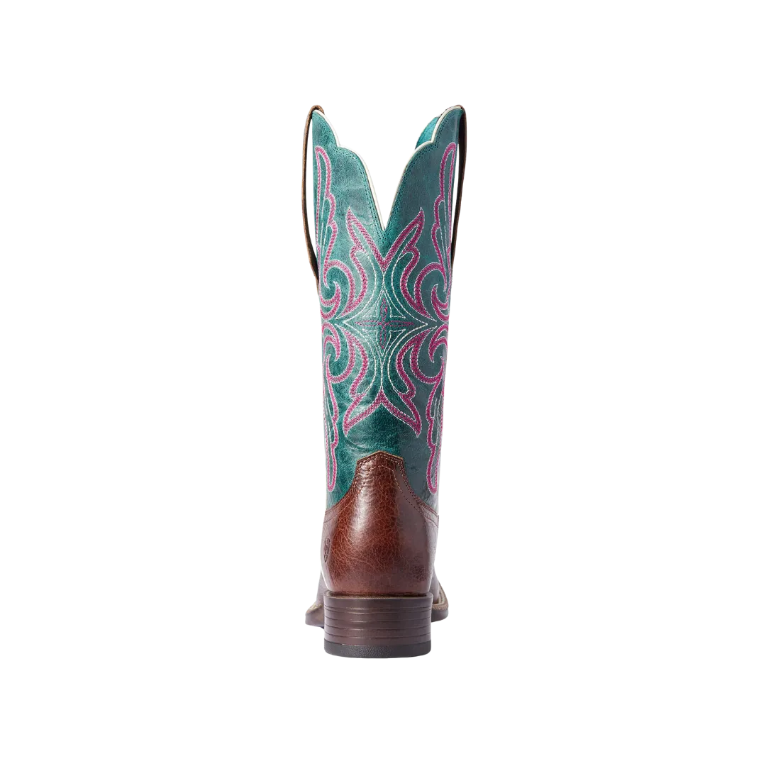 Ariat Women's Primera Barrel Brown & Teal Stretchfit Boots