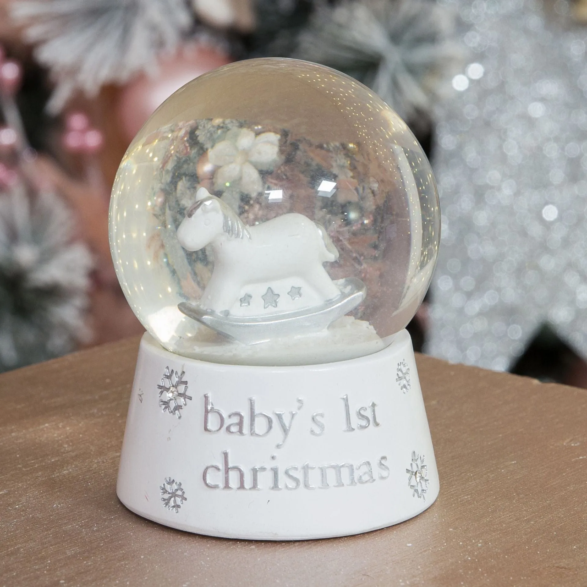 Baby's 1st Christmas Rocking Horse Snow Globe