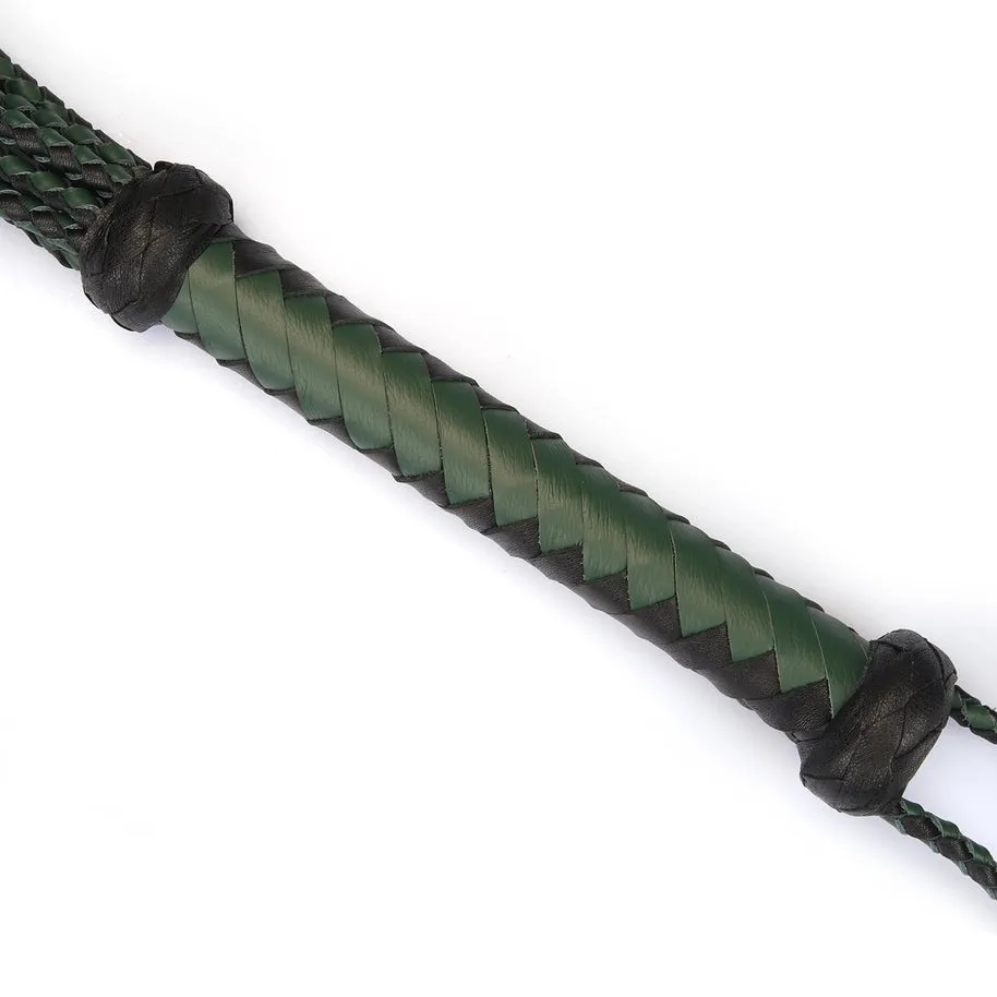 Black and Green Premium Leather Cat O' Nine Tails by Liebe Seele (LIMITED EDITION)