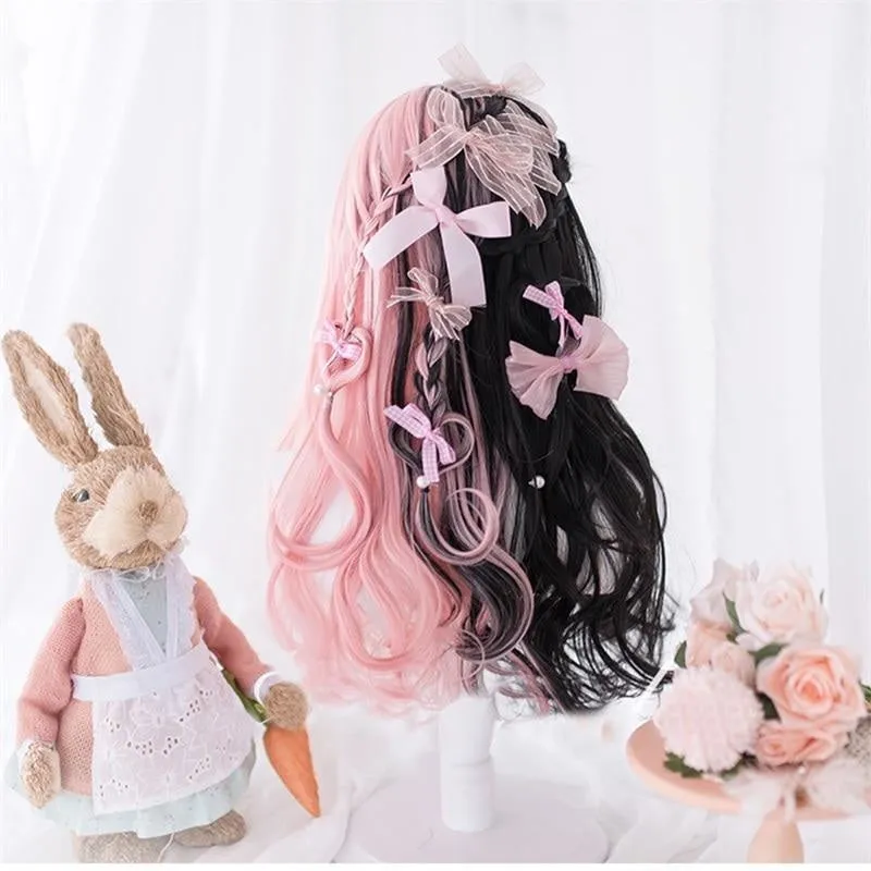 Black Pink Split Wig