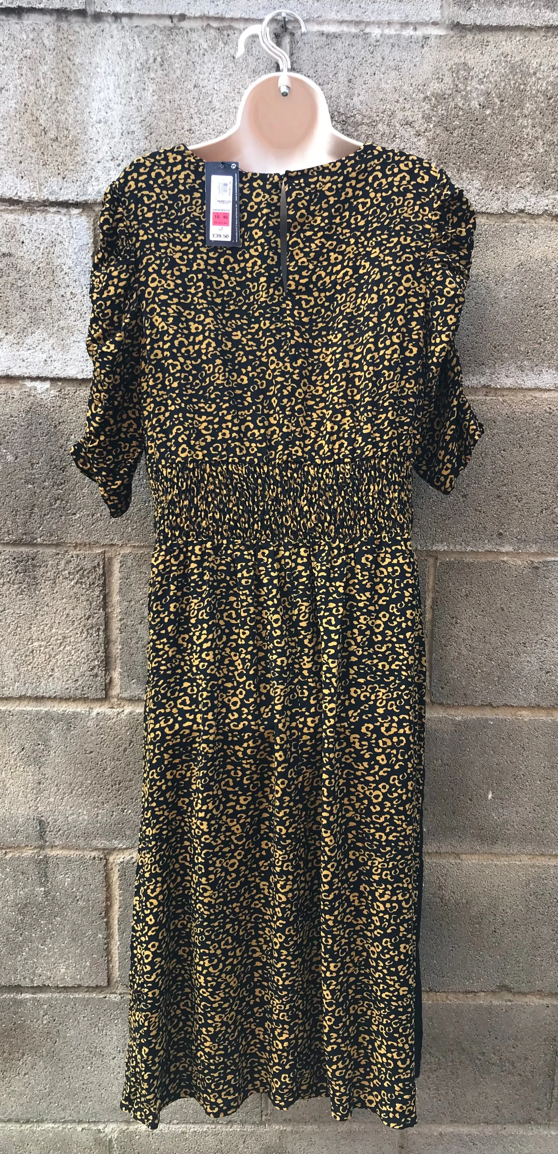 BNWT M&S Size 18 Black and Mustard Maxi Dress