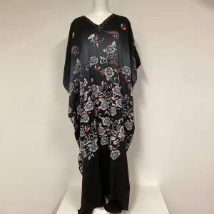 BNWT Miss Lavish Black Floral Print Kaftan Dress Size 18-22