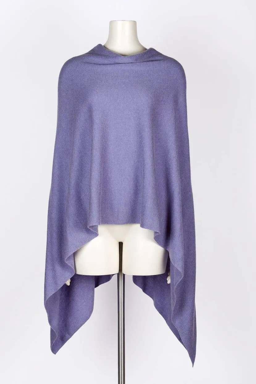 Cashmere Poncho Periwinkle