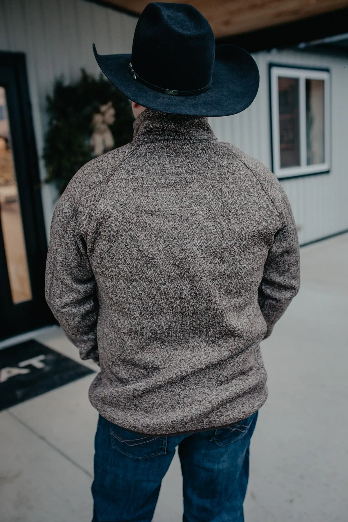 'Clade' Brown Herringbone Sweater by Stetson (S - XXL)