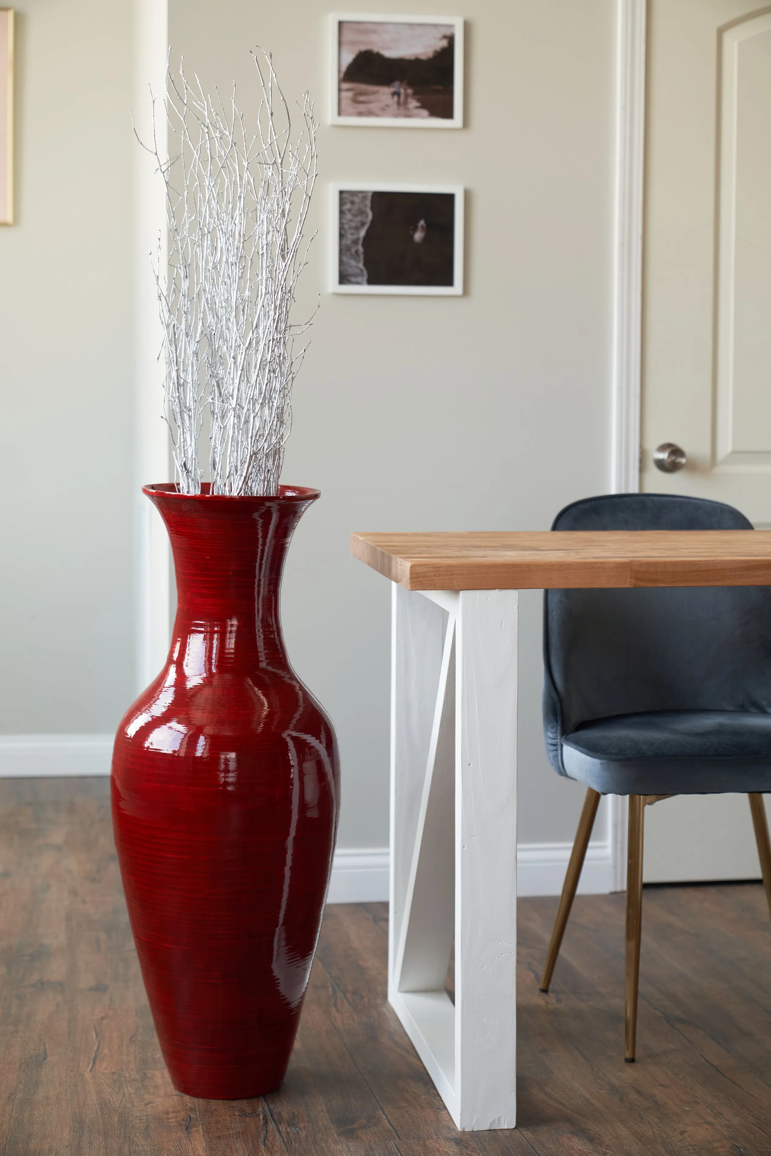 Classic Red Oil Floor Vase