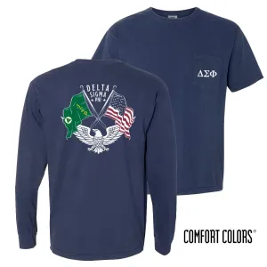 Delta Sig Comfort Colors Navy Patriot tee