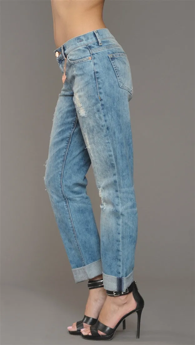 Dittos Sari Mid Rise Relaxed Straight Denim in Torino