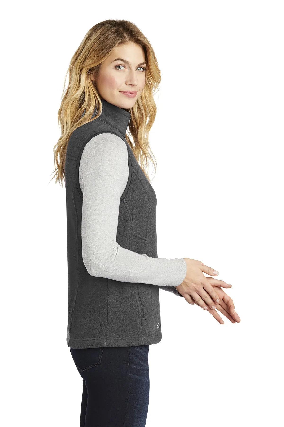 Eddie Bauer Ladies Branded Fleece Vests, Grey Steel