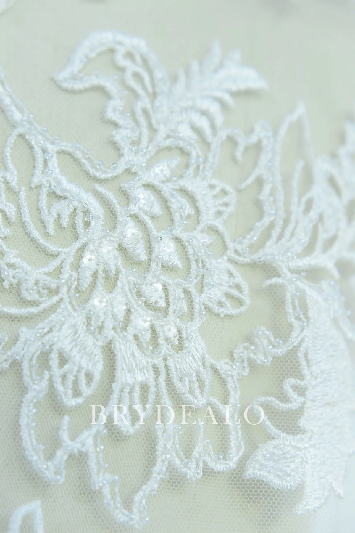 Fashionable Large Embroidered Flower Lace Fabric for Dresses