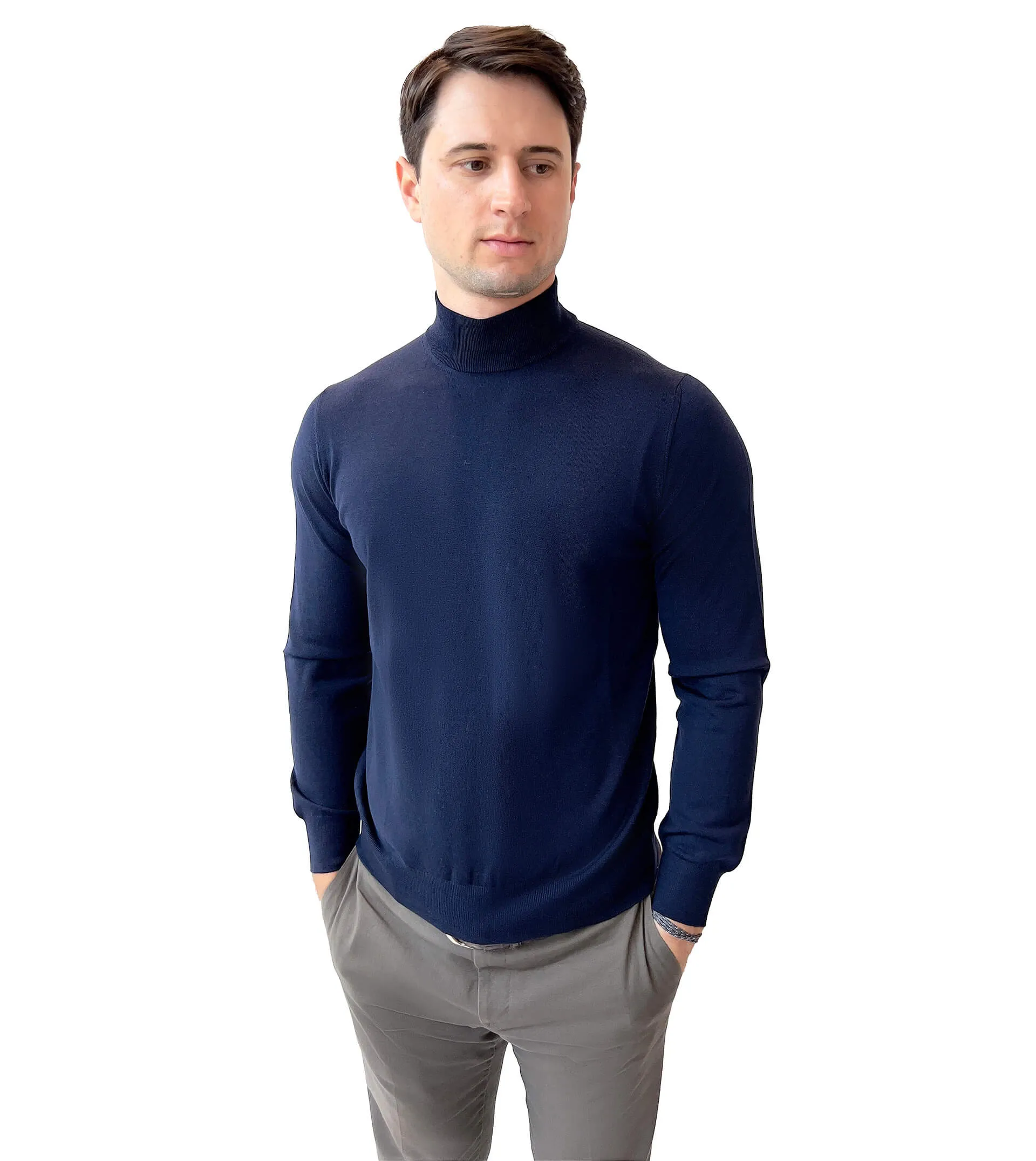 FIORONI Wool/Cashmere Mock-Neck Sweater  Colors