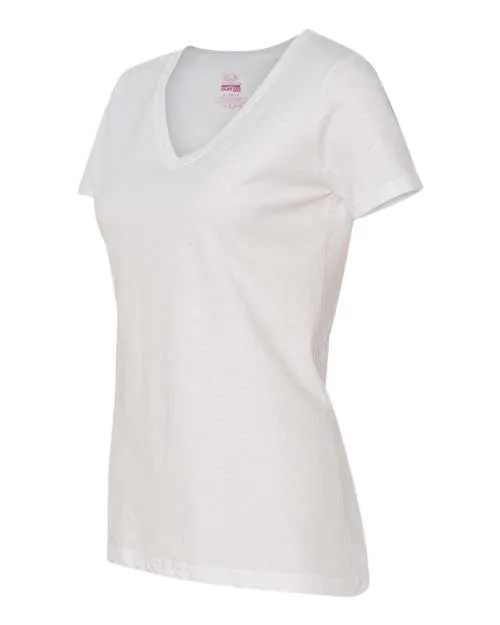 Fruit of the Loom HD Cotton Women's V-Neck T-Shirt