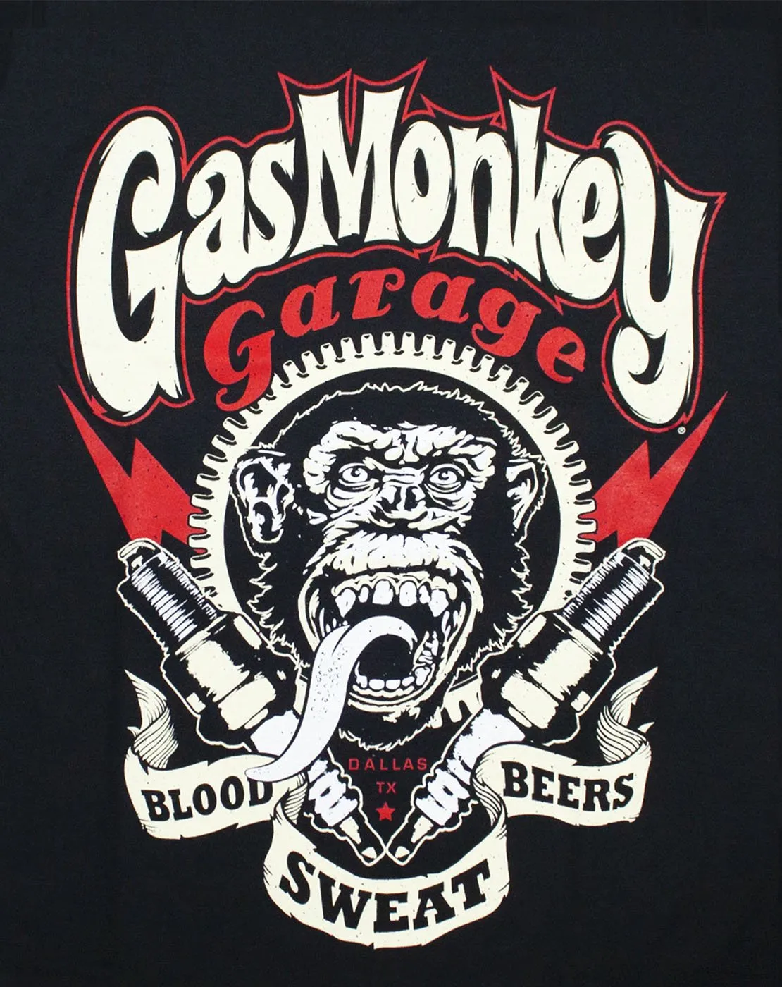 Gas Monkey Fast N' Loud Blood Sweat Beers Sparkplugs Logo Men's T-Shirt 2pk Bundle