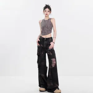 Graffiti Baggy Halloween Ripped Pants