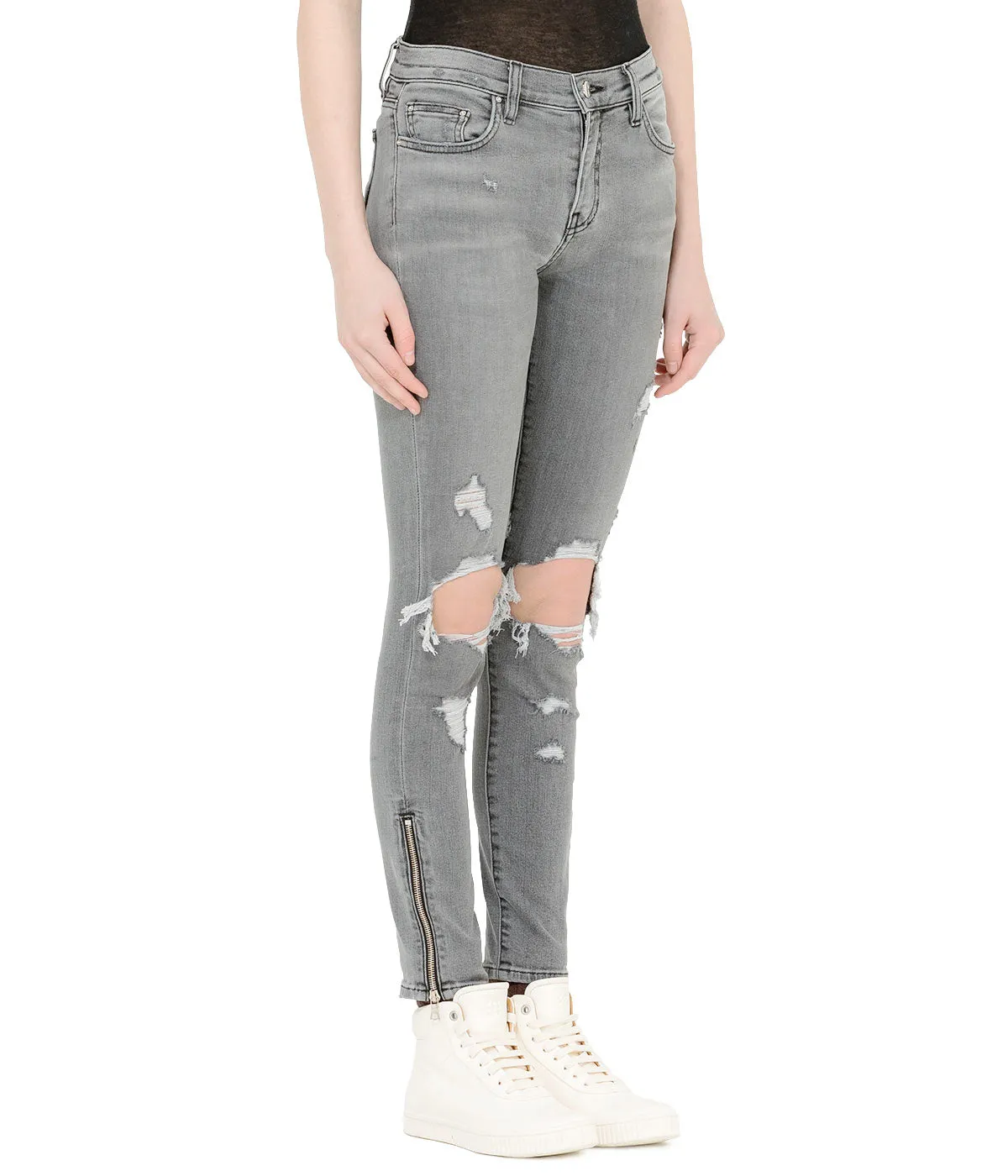 Grey Distressed Thrasher Jeans