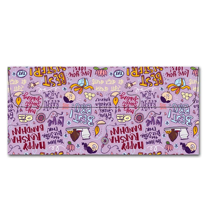 Happy Raksha Bandhan Envelope Lilac