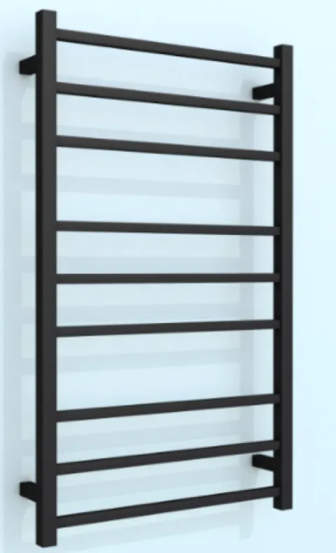 Heated Towel Rail Square 4/6/8 Bar - Black