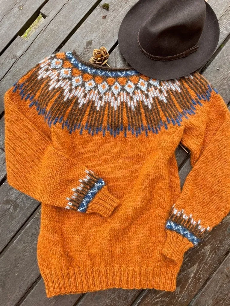 Hopi Lagoon Heather Lettlopi sweater - Knitting Kit