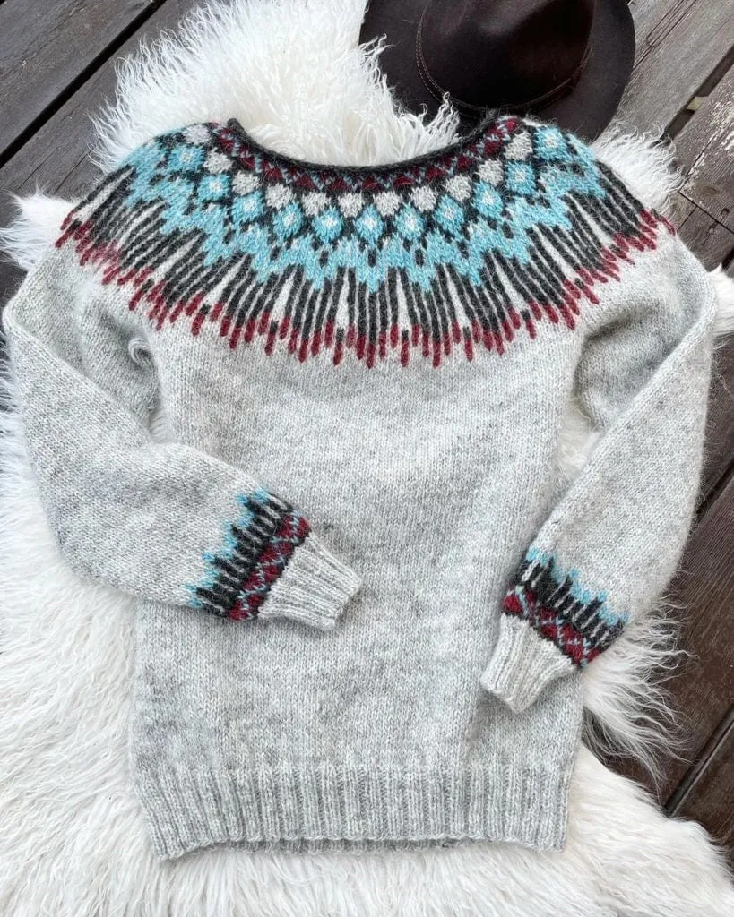 Hopi Lagoon Heather Lettlopi sweater - Knitting Kit