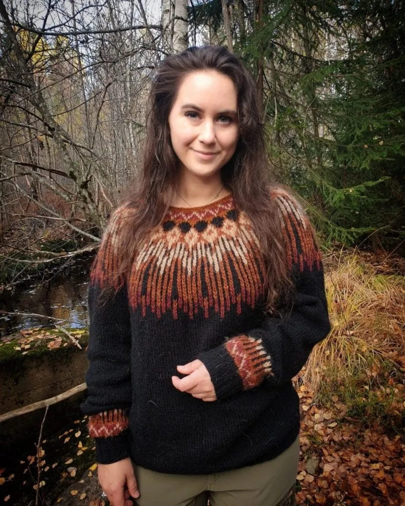 Hopi Lagoon Heather Lettlopi sweater - Knitting Kit