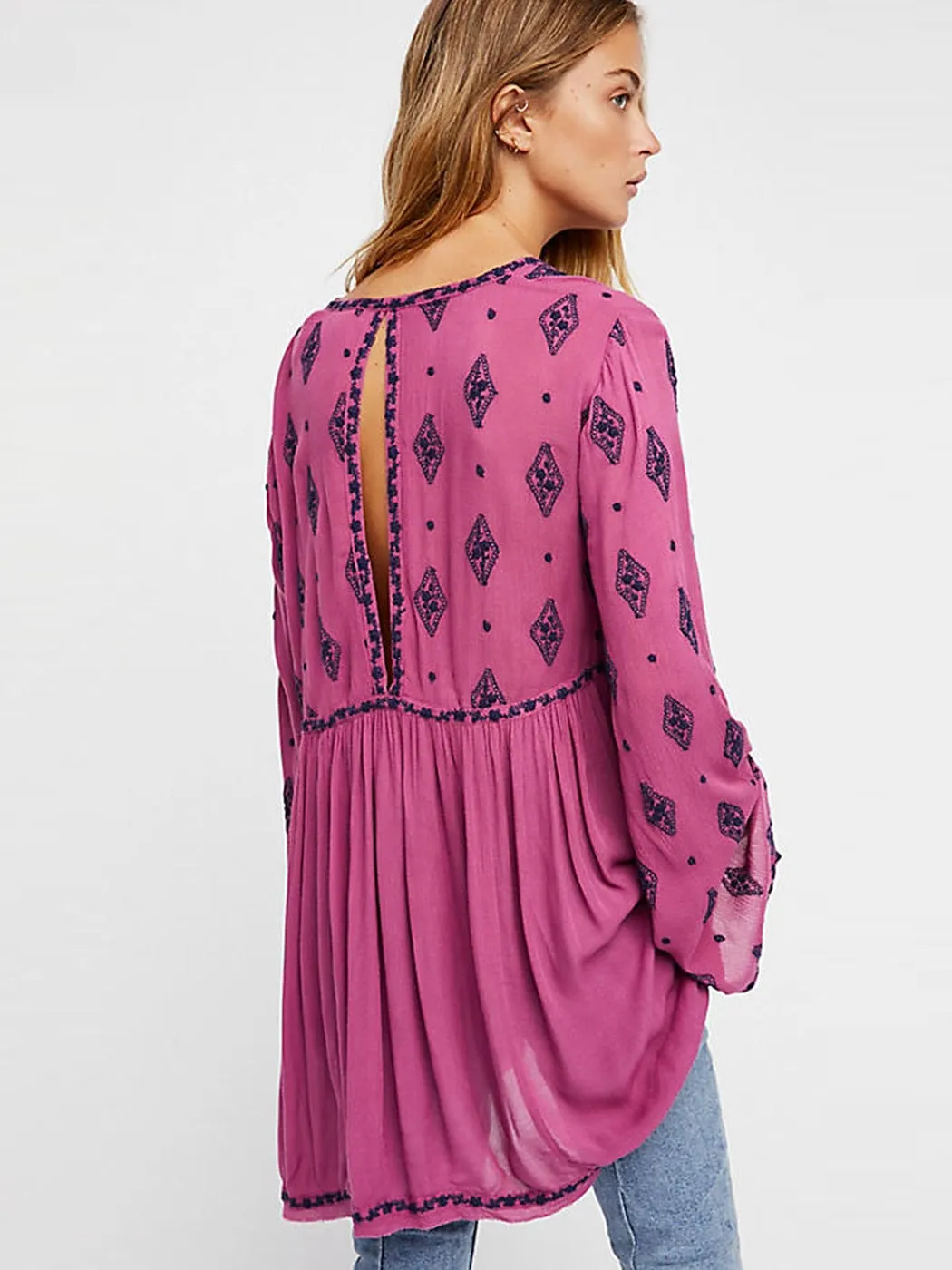 Jillian Embroidered Boho Mini Dress