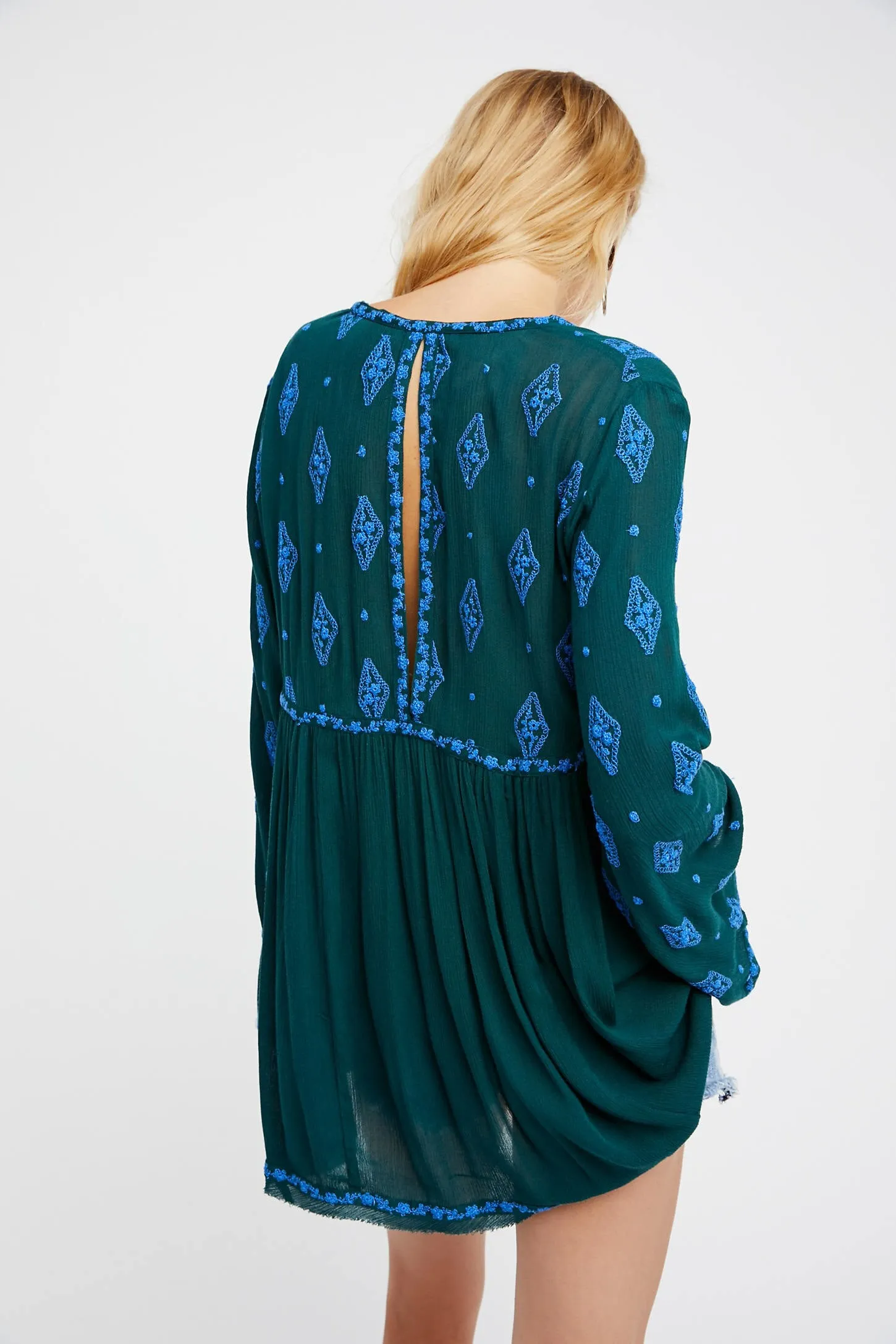 Jillian Embroidered Boho Mini Dress