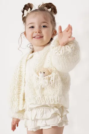 Kids' Bear Handmade Sweater Ecru