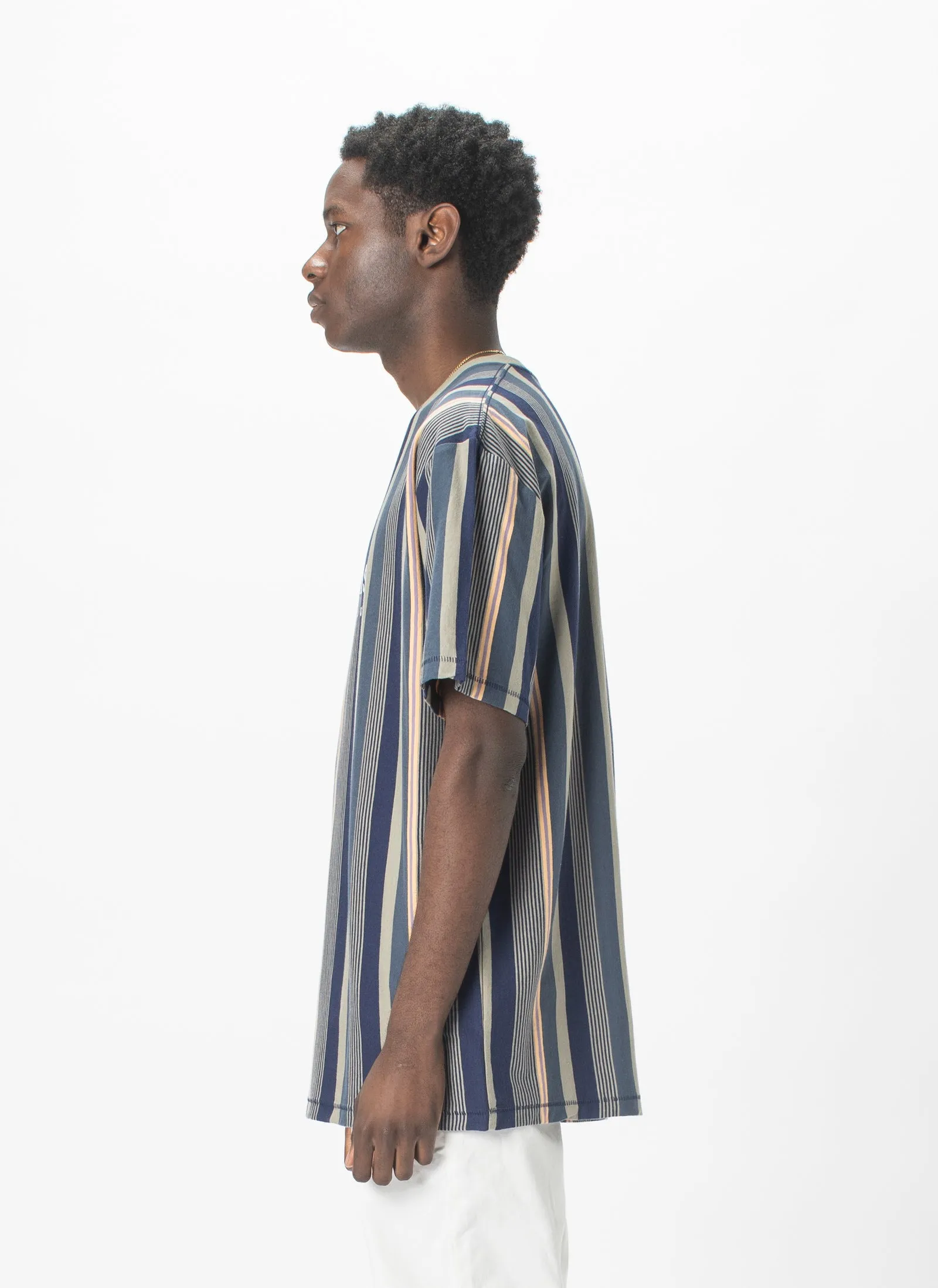 Leisure Club Tee Sage Stripe