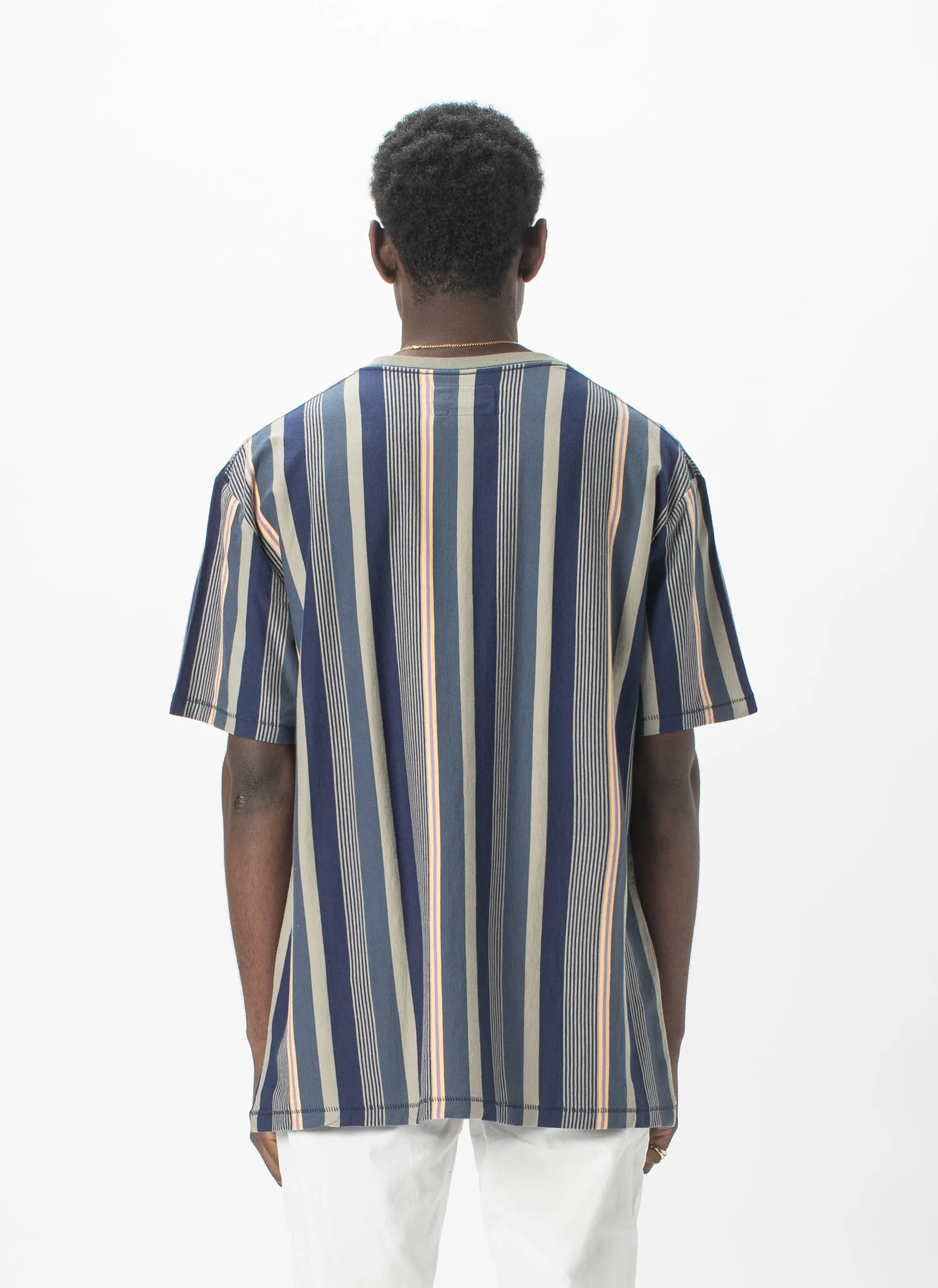 Leisure Club Tee Sage Stripe