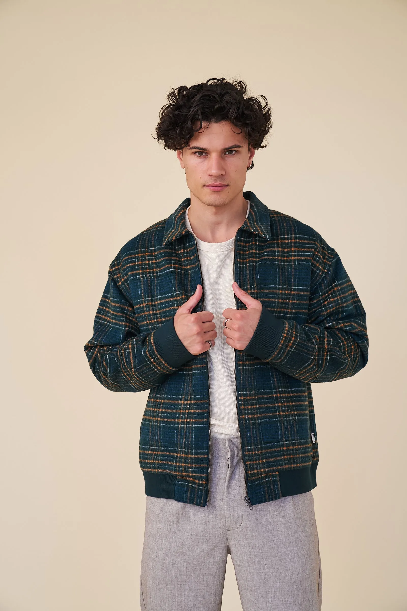 LENOX CHECK WOOL BOMBER