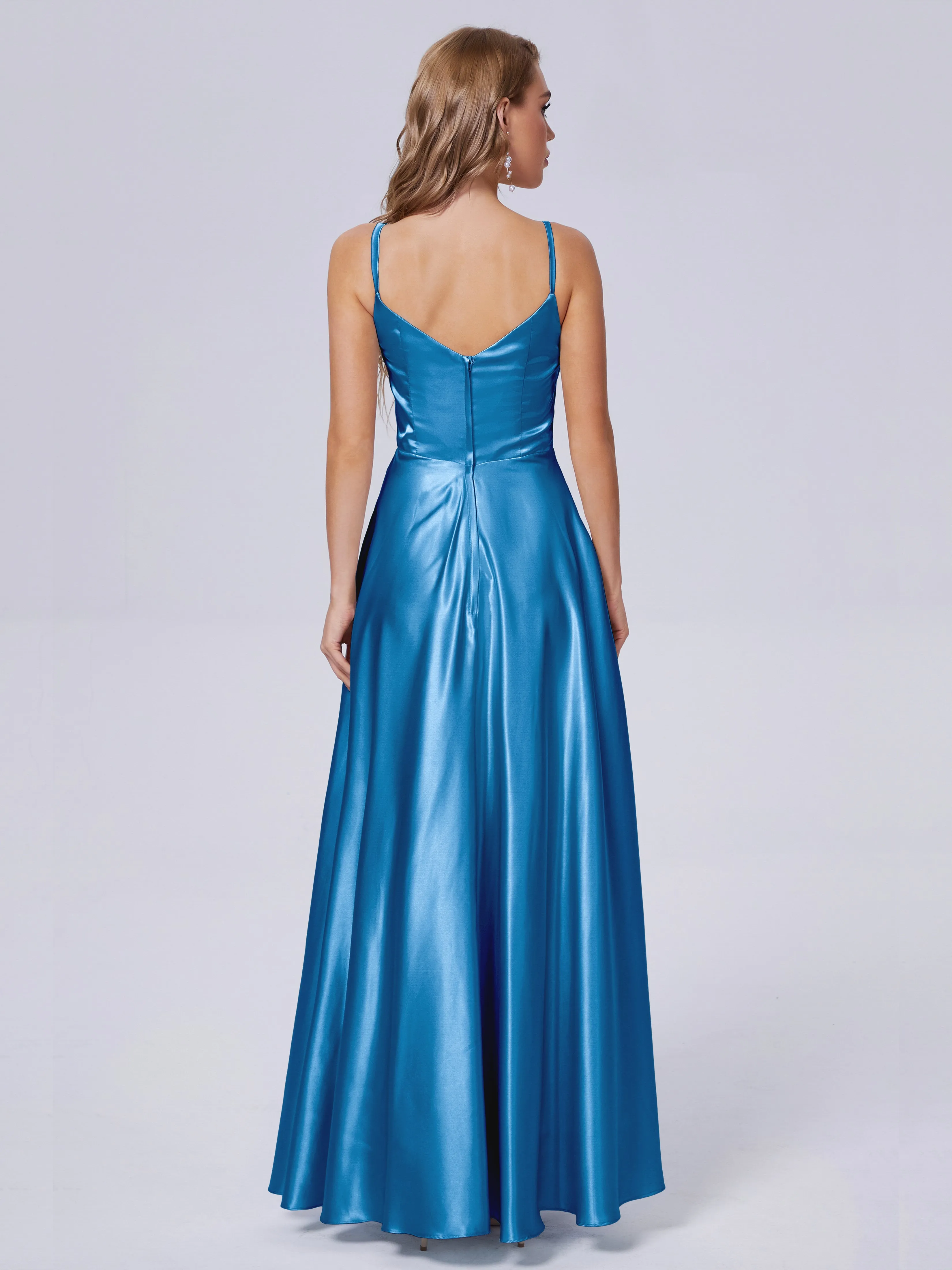 Lila Asymmetrical Split Soft Satin Bridesmaid Dresses