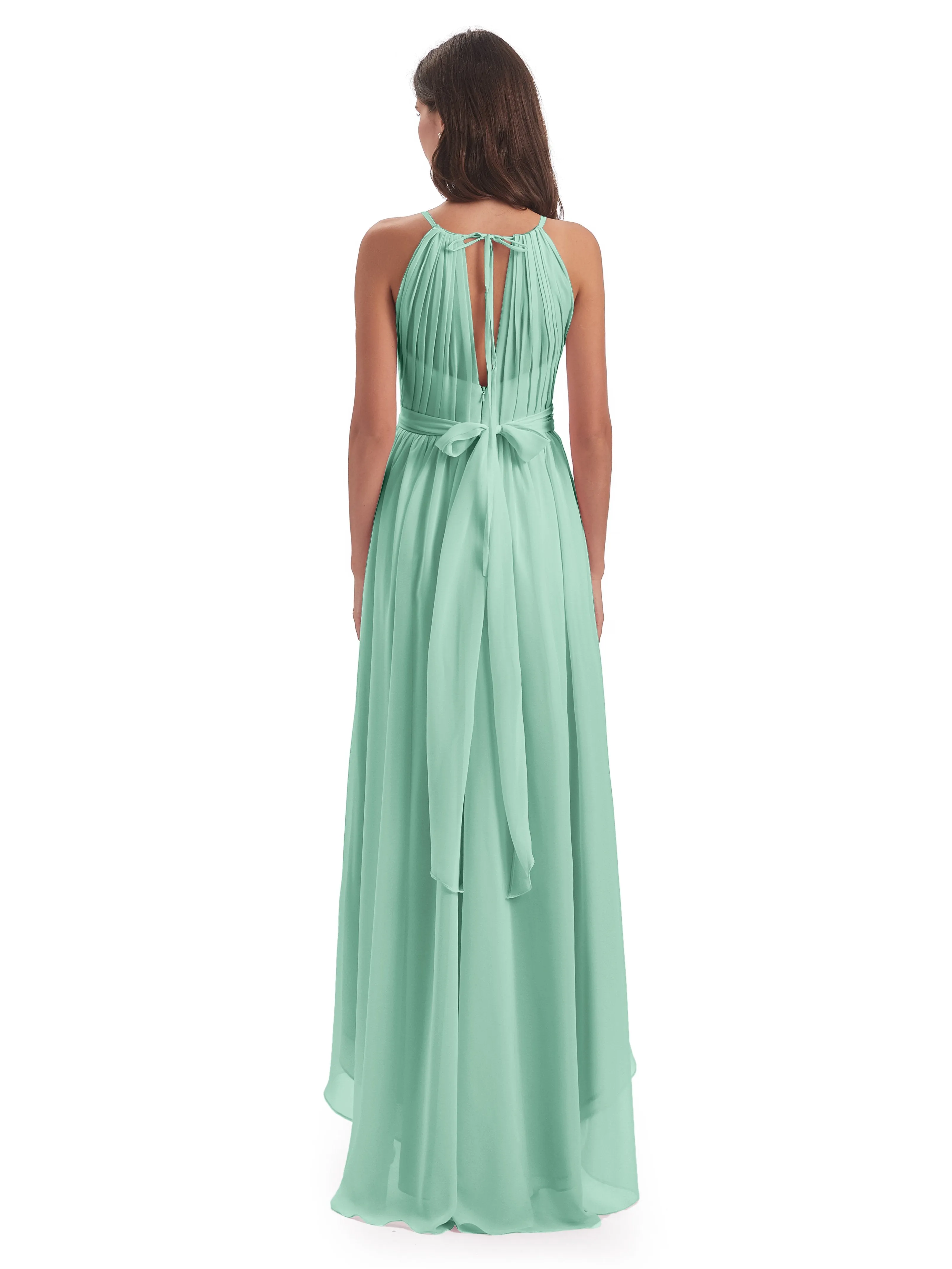 Lilly Dreamy Halter High-Low Chiffon Bridesmaid Dresses