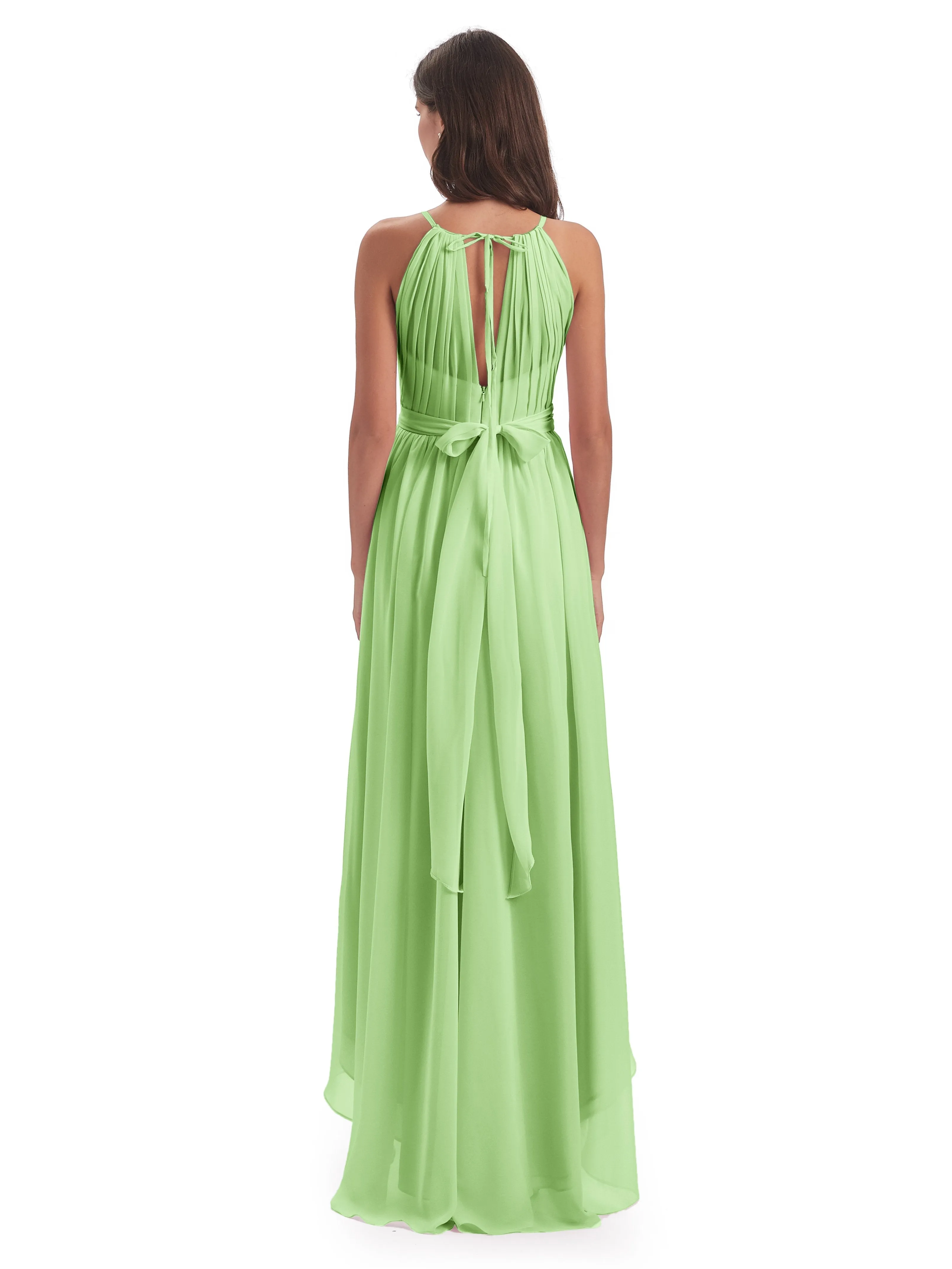 Lilly Dreamy Halter High-Low Chiffon Bridesmaid Dresses