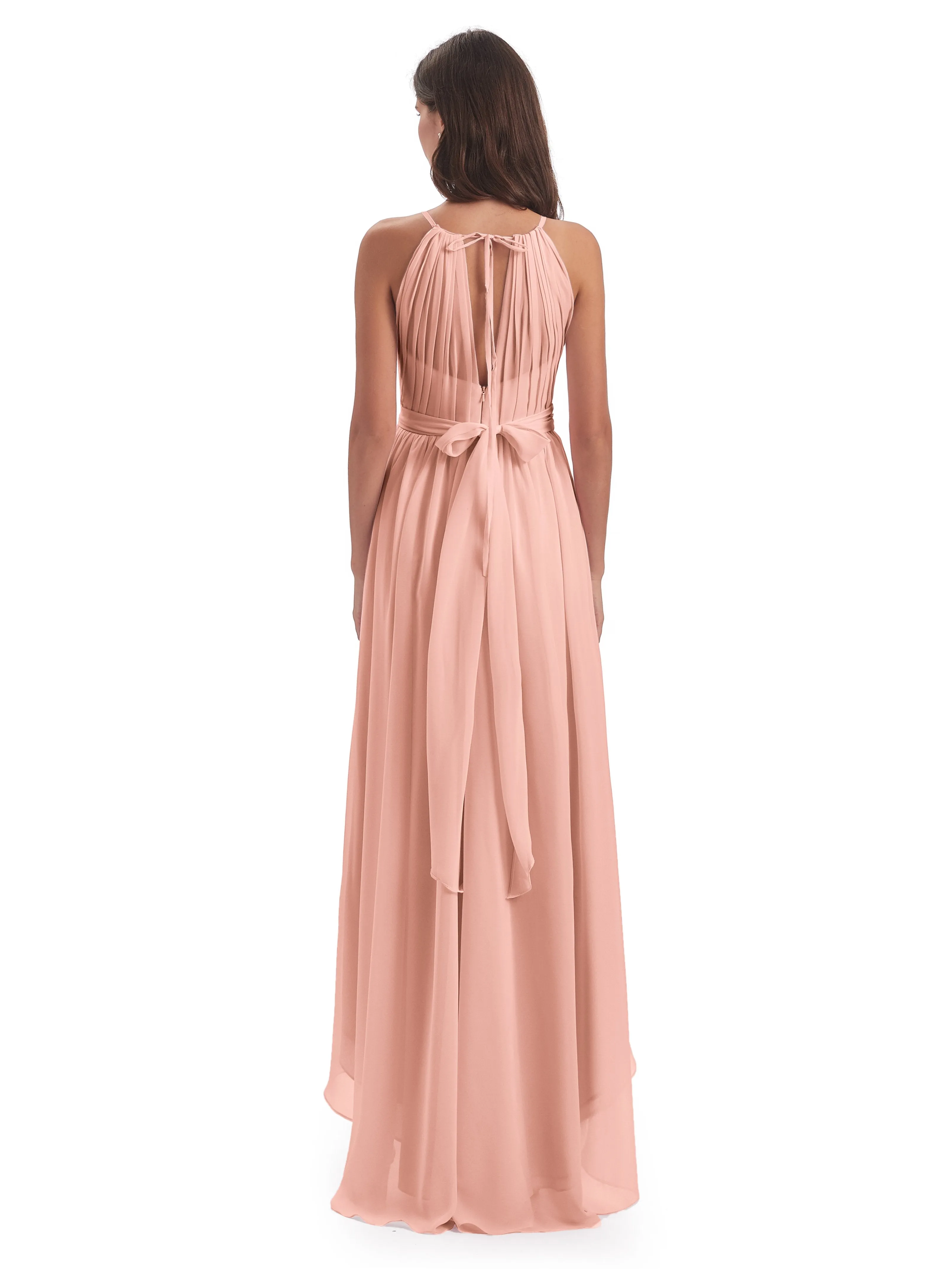 Lilly Dreamy Halter High-Low Chiffon Bridesmaid Dresses